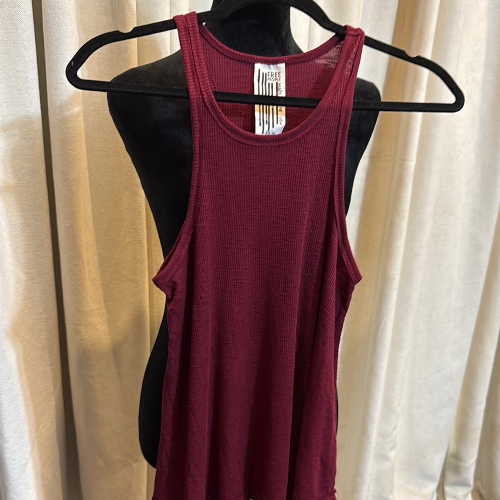 Free People Burgundy Tank Top